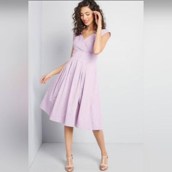 Modcloth x Emily and Fim Florence dress L purple nwt - Picture 1 of 6